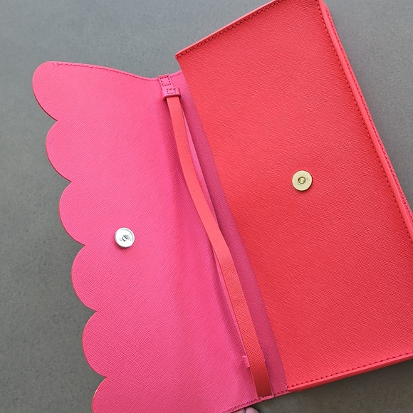 Kate Spade clutch wristlet scallop trim bag - Picture 5 of 16